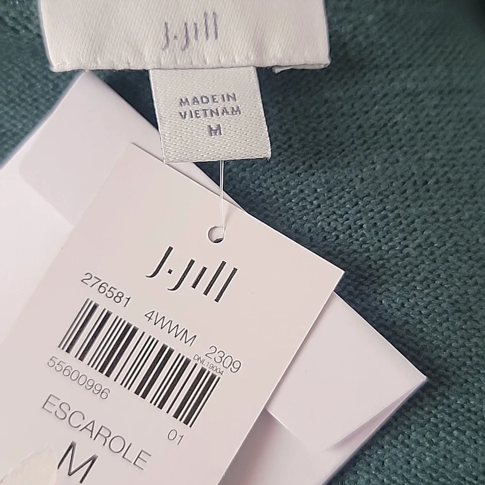 J.JILL Green Escarole Marled Space Dyed Single Button Textured‎ Sweater Jacket M